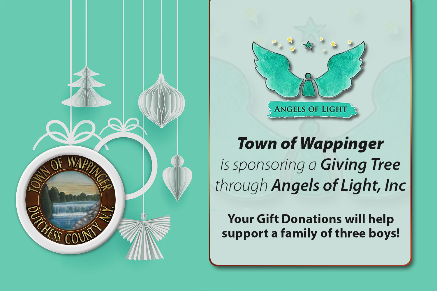 Wappinger Town Sponsors Giving Tree Through Angels of Light, Inc.